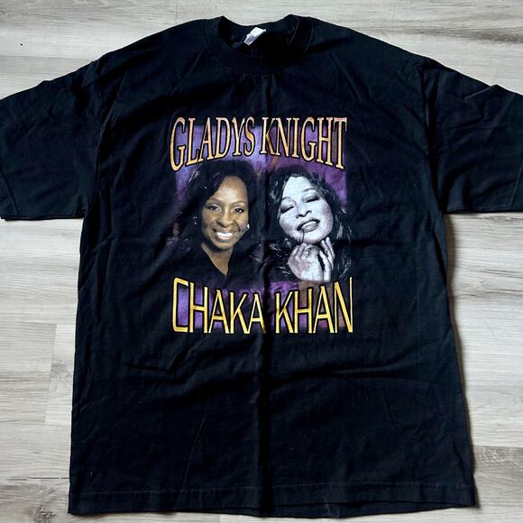 Vintage Chaka Khan Gladys Knight Hollywood Bowl AlStyle Apparel T-shirt Black XL - Picture 1 of 9